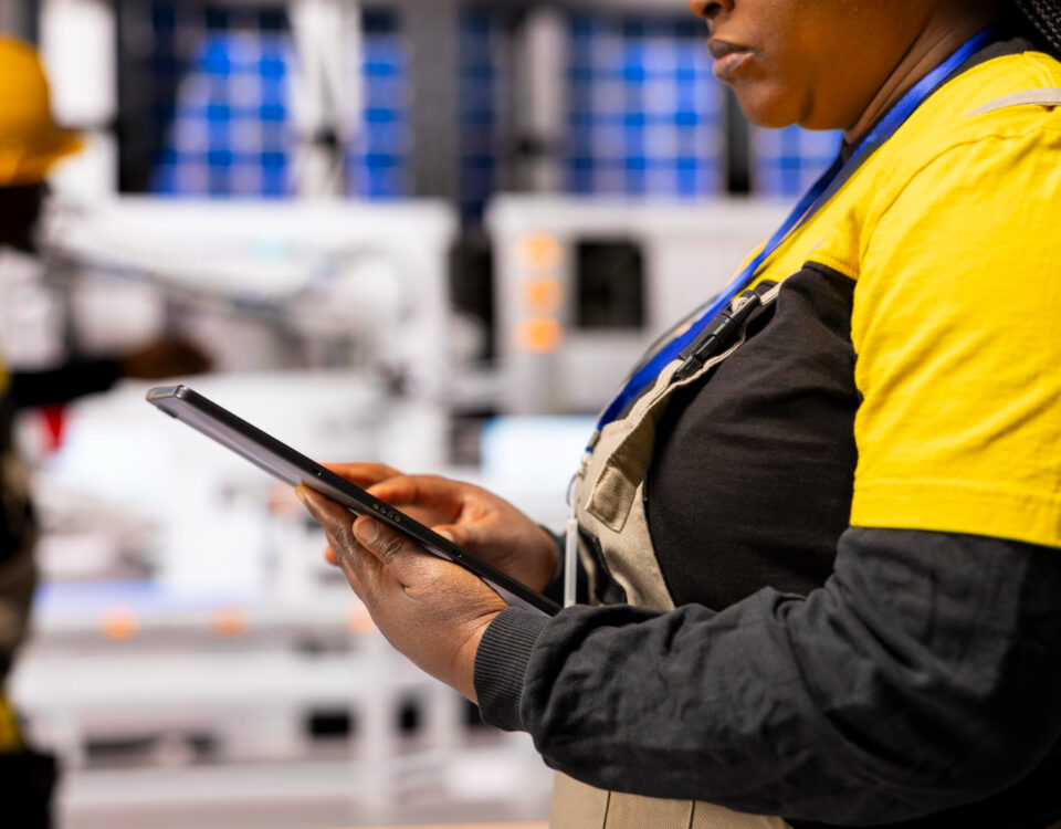 Plataformas tesoura conectadas: bateria, telemetria e uptime